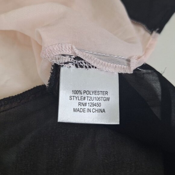 Como Black See Through Blouse Pink Buttons Hi Low Women Plus 3X Sheer Long Cover - Picture 8 of 8